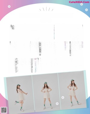 A pink poster with a bunch of pictures on it.